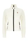 Moncler White Wool Blend Tricot Cardigan In Ivory
