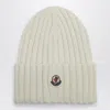 Moncler White Wool Bonnet In White