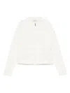 Moncler Quilted Long Sleeve Jacket Pockets In White