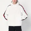 Moncler Snap Button Cuffs Hooded Jacket In White