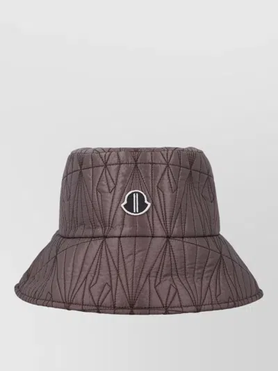 Moncler Wide Brim Quilted Bucket Hat Design In Gray