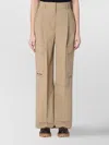 Moncler Wide-leg Cargo Trousers Button Detailing In Neutral