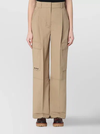 MONCLER WIDE-LEG CARGO TROUSERS BUTTON DETAILING