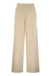 Moncler Wide-leg Cotton Sport Pants In Beige
