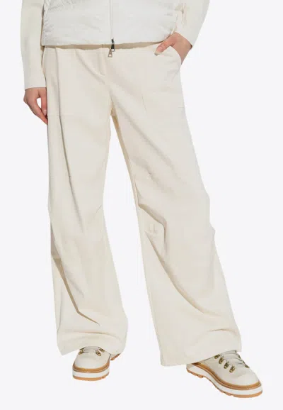 Moncler Wide-leg Pants In Cream