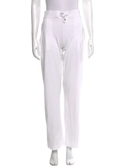 Pre-owned Moncler Wide Leg Pants In White
