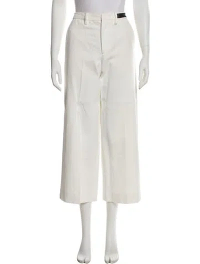 Pre-owned Moncler Wide Leg Pants In White
