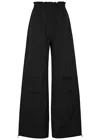 Moncler Wide-leg Shell Trousers In Black