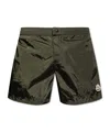 Moncler Army Green Nylon Swimming Shorts In Green