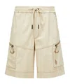 Moncler Cotton Drill Cargo Shorts Beige In Nude