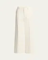 Moncler Cotton Stretch Twill Straight Leg Pants In Light Beige