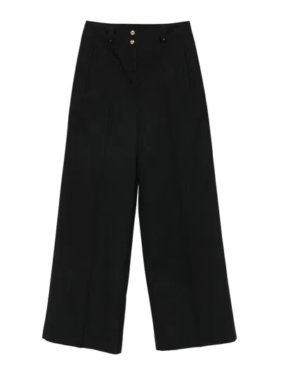 Moncler Wide-leg Trousers With Pleats In Black