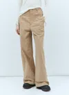 Moncler Brand-tab Patch-pocket Wide-leg Mid-rise Stretch-cotton Trousers In Beige