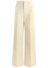Moncler Wide-leg Twill Trousers In Beige