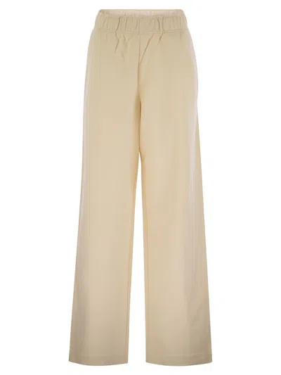 Moncler Wide-leg Cotton Sport Pants In Neutral