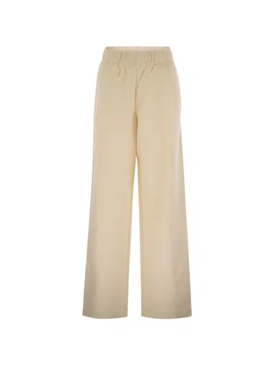 Moncler Wide-leg Cotton Sport Pants In Neutral