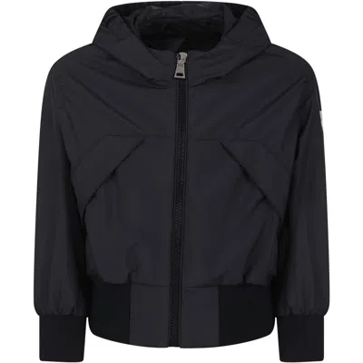 Moncler Kids' Windbreaker For Girl With Logo In Black