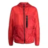 Moncler Windbreaker Hooded Long Sleeve Jacket In Red