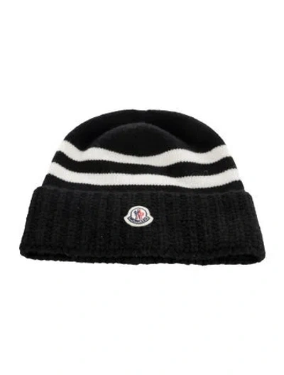Pre-owned Moncler Winter Beanie In Black/white