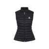 Moncler Quilted Black Vest With High Collar And Fitted Silhouette