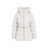 Moncler Brosse Belted Padded Jacket In Beige