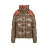 Moncler Parana Hooded Cropped Down Jacket In Brown