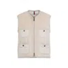 Moncler Mimosas Braided Trim Teddy Down Vest In Neutral