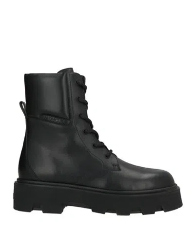 Moncler Woman Ankle Boots Black Size 6 Leather