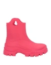 Moncler Woman Ankle Boots Fuchsia Size 6 Rubber In Pink