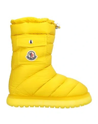 Moncler Woman Ankle Boots Yellow Size 8 Textile Fibers