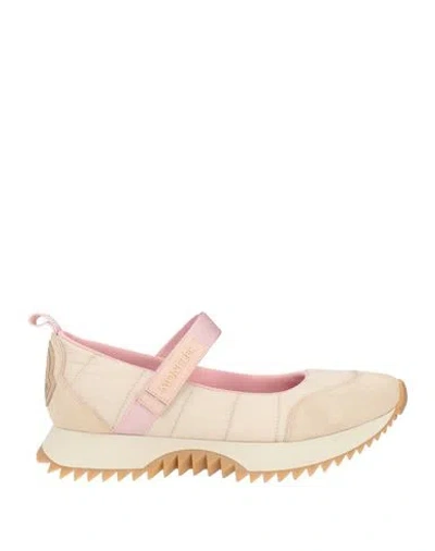 Moncler Woman Ballet Flats Beige Size 5 Leather, Textile Fibers In Neutral