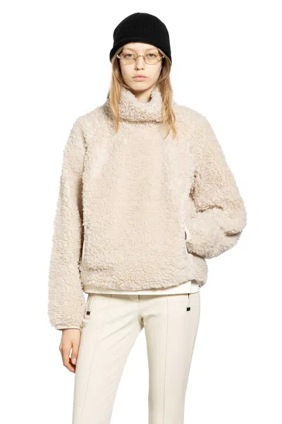Moncler Woman Beige Sweatshirts In Neutral