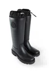Moncler Rubber Kickstream Boots With Drawstring In Black
