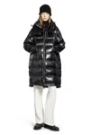 Moncler Woman Black Coats In Black