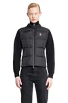 Moncler Grenoble Black Turtleneck Cardigna With Logo Application In Tech Fabric Woman In Black