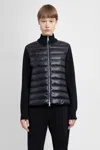 Moncler Black Padded Wool Zip-up Down Jacket In Black