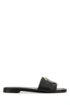 MONCLER MONCLER WOMAN BLACK LEATHER BELL SLIPPERS