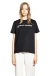 Moncler Contrasting Logo T-shirt In Black