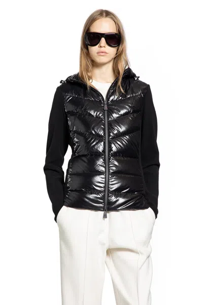 Moncler Grenoble Padded Fleece Hoodie With Zip And Hood In Black