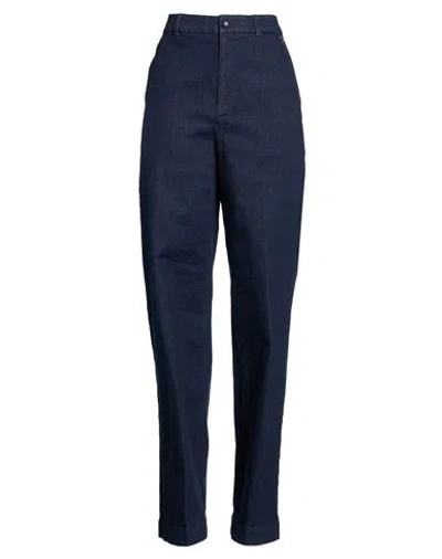 Moncler Woman Jeans Blue Size 8 Cotton, Elastane
