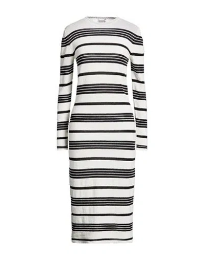 Moncler Woman Midi Dress White Size M Cotton, Polyamide, Viscose