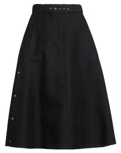 Moncler Woman Midi Skirt Black Size 6 Cotton