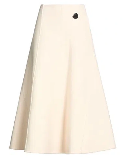 Moncler Woman Midi Skirt Cream Size 4 Virgin Wool In Neutral