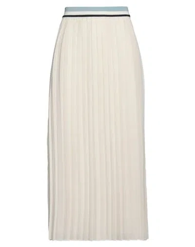 Moncler Woman Midi Skirt Ivory Size 8 Polyester