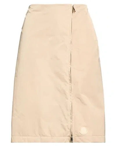 Moncler Woman Midi Skirt Khaki Size 2 Polyester In Neutral