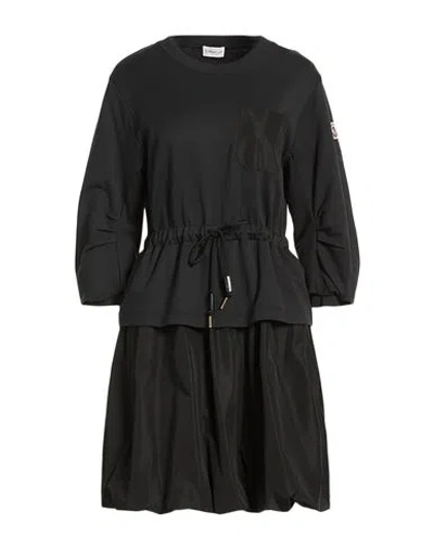Moncler Woman Mini Dress Black Size L Cotton, Polyester