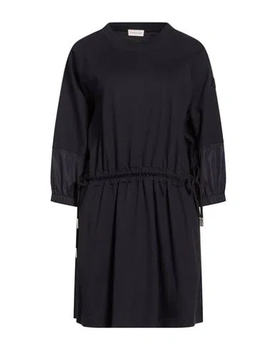 Moncler Woman Mini Dress Navy Size Xl Cotton, Polyamide In Black
