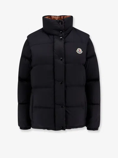 Moncler Reversible Convertible Canvas-trimmed Quilted Shell Down Jacket In Black