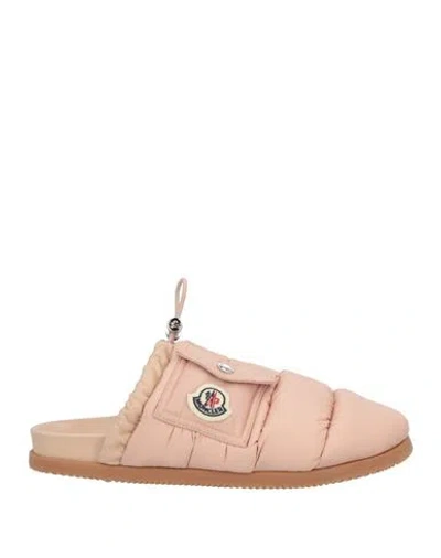 Moncler Woman Mules & Clogs Blush Size 8 Textile Fibers In Pink