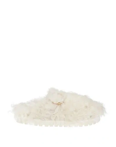 Moncler Woman Mules & Clogs Off White Size 11 Leather